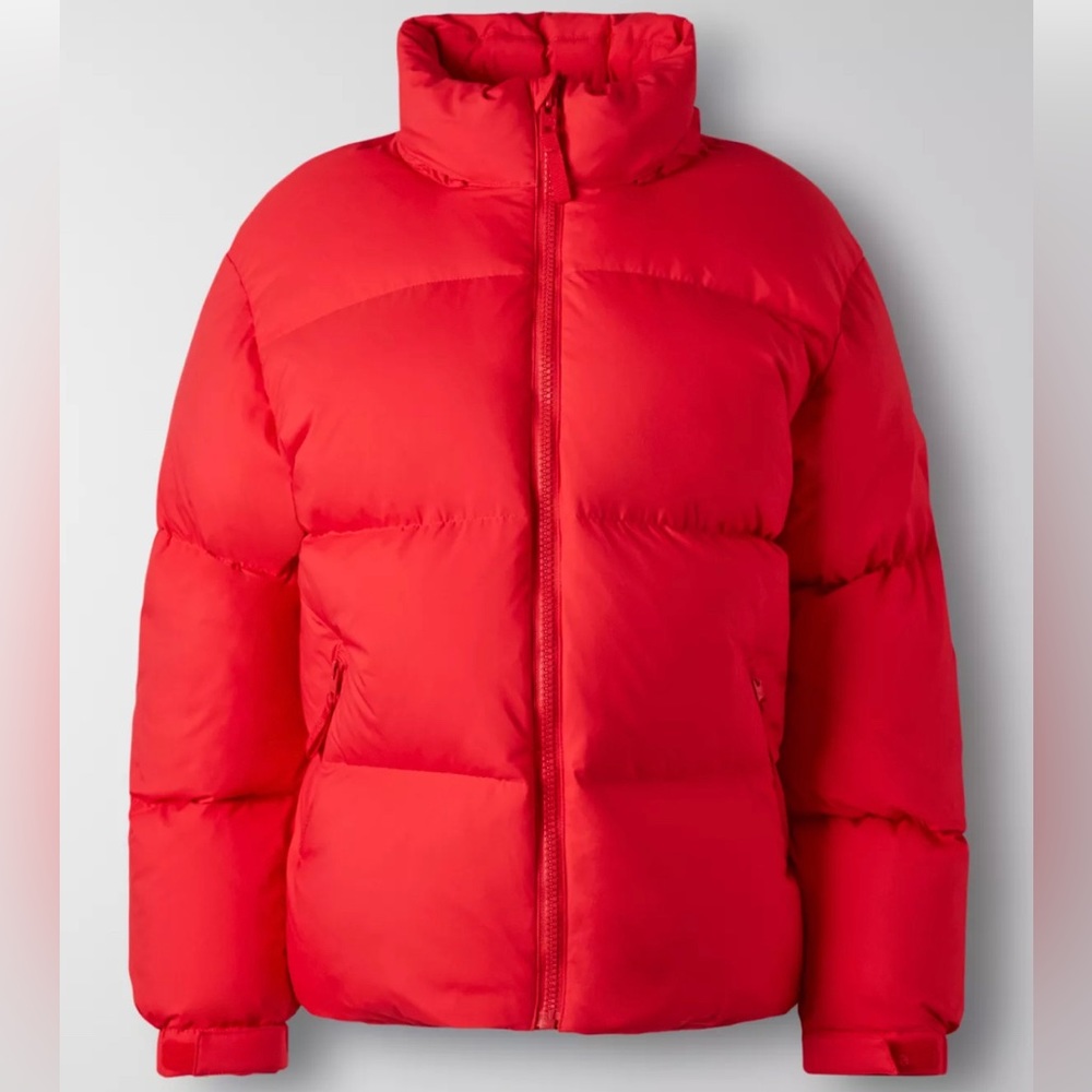 Aritzia TNA red oversized goose down megapuff puffer jacket